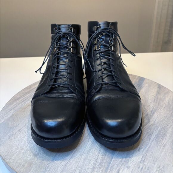 RARE‎ Oliver Moore Men\'s Handmade Black Fine Leather Boots US Size 10 main image 4
